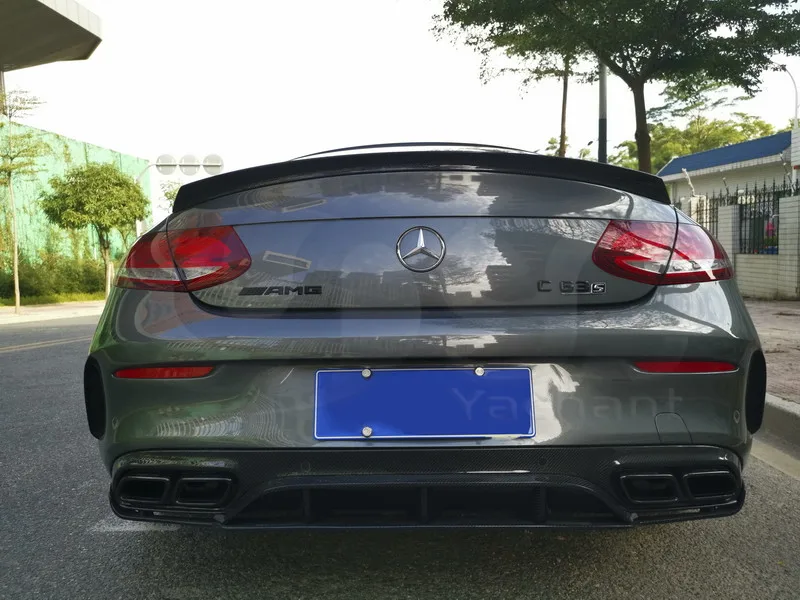 2016-2018 Mercedes Benz C205 C63 Coupe OEM Style Rear Diffuser with Edition 1 Style Underboard CF (105)
