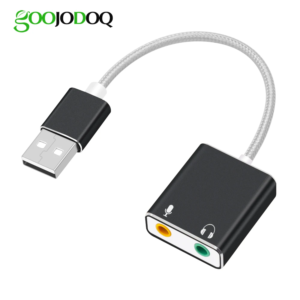 Внешняя звуковая карта GOOJODOQ для наушников 3D стерео USB аудио адаптер Новая