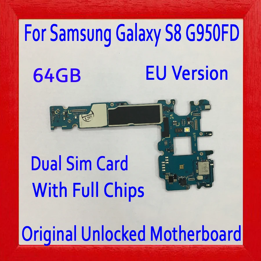 Original unlocked For Samsung Galaxy S8 G950FD Motherboard with Android System EU Version for Galaxy S8 G950FD Logic board 64GB
Original unlocked For Samsung Galaxy S8 G950FD Motherboard with Android System EU Version for Galaxy S8 G950FD Logic board 64GB