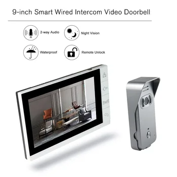 9-inch LCD Color Video Door Phone Intercom System Night Vision Camera Kit IR Night Vision Door Bell for Apartment Home Security
9-inch LCD Color Video Door Phone Intercom System Night Vision Camera Kit IR Night Vision Door Bell for Apartment Home Security