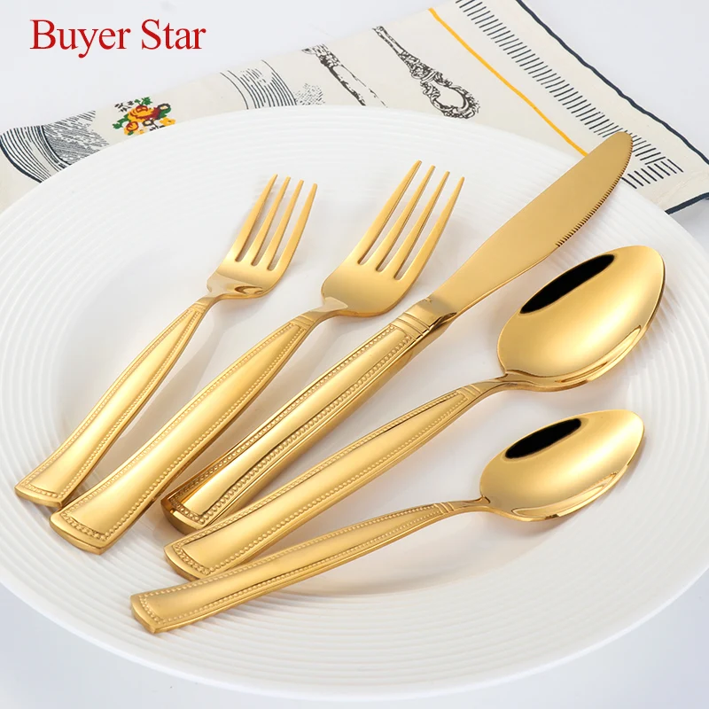 5Pcs/Set Pearled Edge Flatware Set 18/8 Stainless Steel Cutlery Dinnerware Service for Knife Spoon and Fork Tableware Set
5Pcs/Set Pearled Edge Flatware Set 18/8 Stainless Steel Cutlery Dinnerware Service for Knife Spoon and Fork Tableware Set