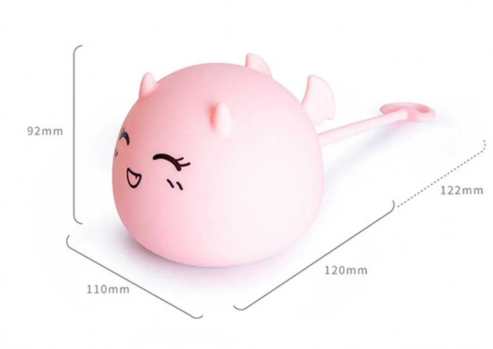 SuperNight Cute Cartoon Demon Ambient LED Night Light Silicone Rechargeable Touch Sensor Bedroom Tablet Lamp for Kids Girl Gift (14)