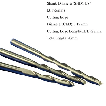 SHINA 5pc 3.175mm 2 Flutes Spiral with blade Milling Cutter CNC End Mill Router Bit for Wood Carbide Router Tool 3.175x28mm
SHINA 5pc 3.175mm 2 Flutes Spiral with blade Milling Cutter CNC End Mill Router Bit for Wood Carbide Router Tool 3.175x28mm