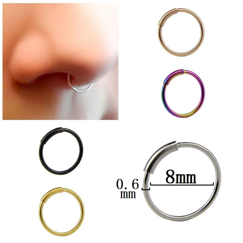 5PCS/Set Steel Hinged Clicker Seamless Piercing Nose Ring Hoop Lip Ear Ring 8mm Body Jewelry Piercing Clip Gift
5PCS/Set Steel Hinged Clicker Seamless Piercing Nose Ring Hoop Lip Ear Ring 8mm Body Jewelry Piercing Clip Gift