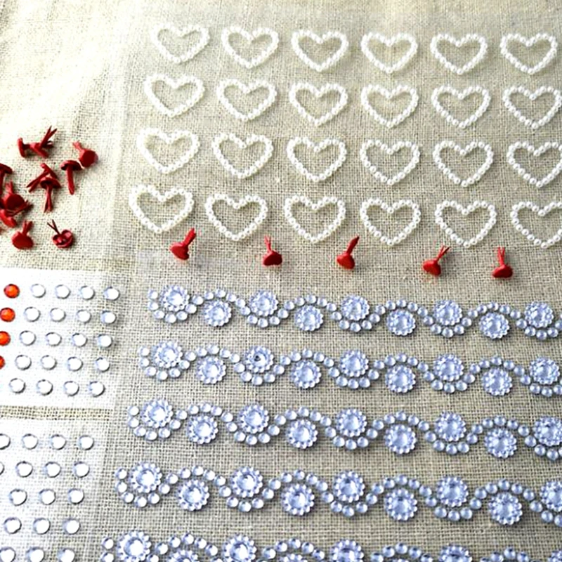 MIX Crystal Heart Pearl Sticker+Brad Flourish Border Scrapbooking Paper Craft Photo Album Wedding Valentines Card Children Gift
MIX Crystal Heart Pearl Sticker+Brad Flourish Border Scrapbooking Paper Craft Photo Album Wedding Valentines Card Children Gift
