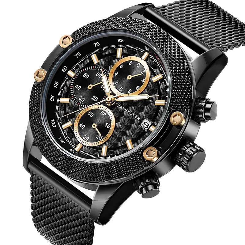 Chronograph Wrist Watch for Man MultiFunction Stopwatch Luminous business Quartz Clock reloj hombre 2019
Chronograph Wrist Watch for Man MultiFunction Stopwatch Luminous business Quartz Clock reloj hombre 2019