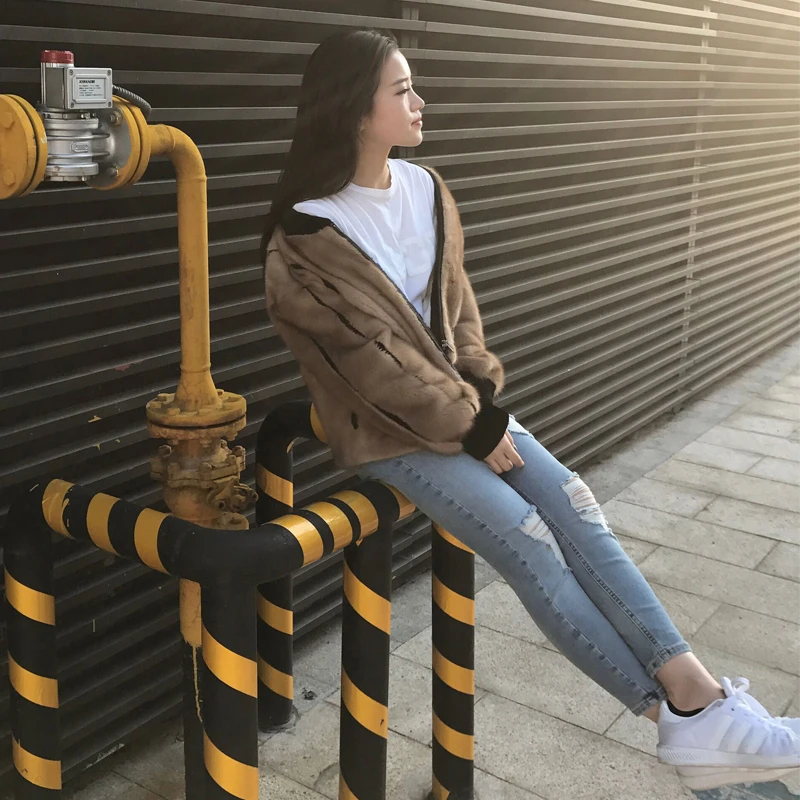 YOLANFAIRY 100% Шуба из натуральной норки женская зимняя теплая утепленная Меховая