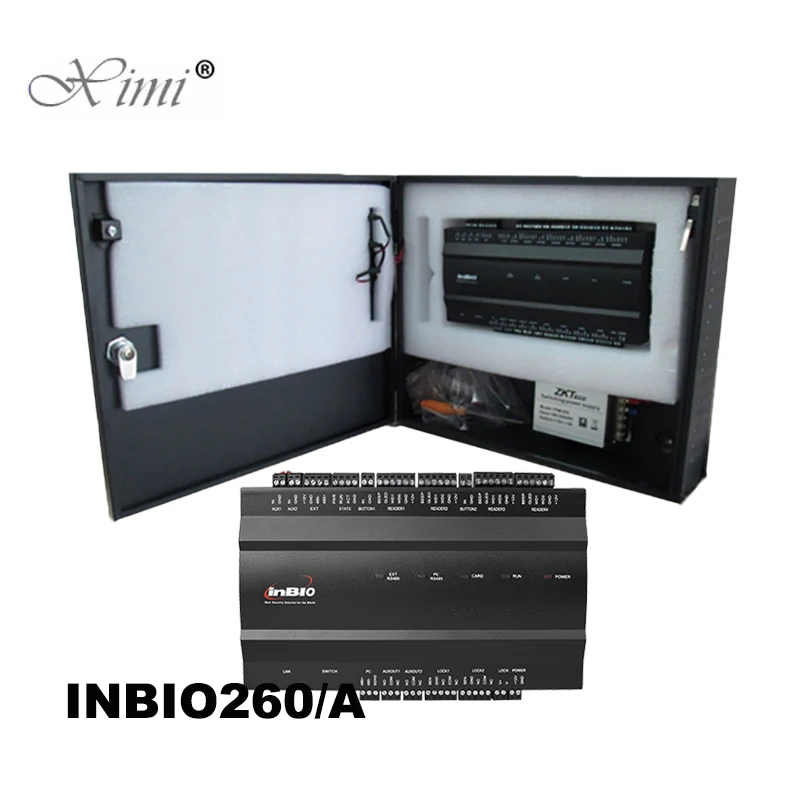 ZK inbio260 2 Doors TCP/IP Biometric Fingerprint And RFID Card Access Control Panel System Control Board With Power Supply Box
ZK inbio260 2 Doors TCP/IP Biometric Fingerprint And RFID Card Access Control Panel System Control Board With Power Supply Box