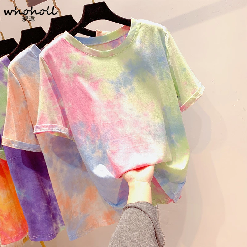 WHOHOLL Tie Dyeing New Fashion Tshirt Vintage Contrast Color Tops 2019 Summer Short Sleeve Women Tee Shirts Bottom Shirts 52402
WHOHOLL Tie Dyeing New Fashion Tshirt Vintage Contrast Color Tops 2019 Summer Short Sleeve Women Tee Shirts Bottom Shirts 52402