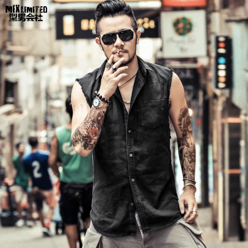 Summer New Men Vintage Washed Casual Sleeveless Shirts Men Slim Fit Solid Fashion Shirts High Quality Men Street Style S2302
Summer New Men Vintage Washed Casual Sleeveless Shirts Men Slim Fit Solid Fashion Shirts High Quality Men Street Style S2302
