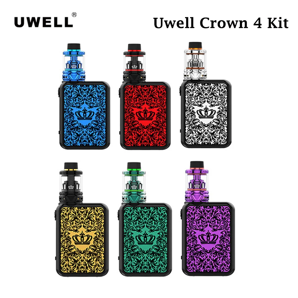 

Original Uwell Crown 4 Kit With 5ml Vape Tank Atomizer Crown 4 Mod No 18650 Electronic Cigarette Large clouds 5-200W Vaporizer