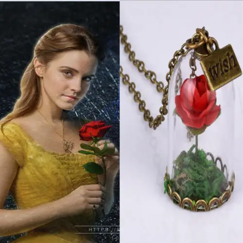 5pcs Newest Beauty and the Beast Bell Glass Necklace Rose Vial Flower Dome Cute Gift (finished necklace)
5pcs Newest Beauty and the Beast Bell Glass Necklace Rose Vial Flower Dome Cute Gift (finished necklace)