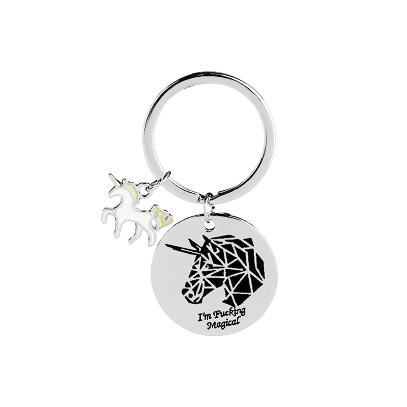 Trendy Keychain Silver Color Unicorn Pattern Mother's Day Gift Charm Key Chain Oval Shaped Stainless Steel Pendant Keyring New
Trendy Keychain Silver Color Unicorn Pattern Mother's Day Gift Charm Key Chain Oval Shaped Stainless Steel Pendant Keyring New
