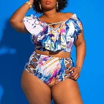 Women African Style High Waist Swimwear Plus Size Bikini Set Ruffle Swimsuit Cut Out Bathing Suits 2019 Big Biquini XL to 4XL
Women African Style High Waist Swimwear Plus Size Bikini Set Ruffle Swimsuit Cut Out Bathing Suits 2019 Big Biquini XL to 4XL