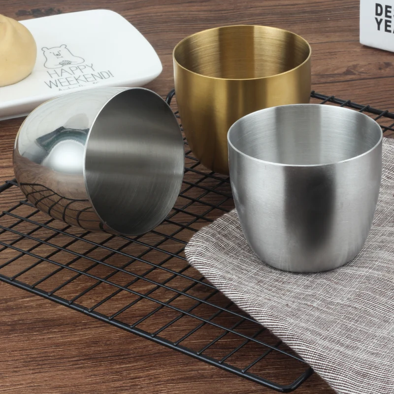 240ML 304# stainless steel thickened Korean single layer cup Restaurant beer mug Coffee Juice Water cup
240ML 304# stainless steel thickened Korean single layer cup Restaurant beer mug Coffee Juice Water cup