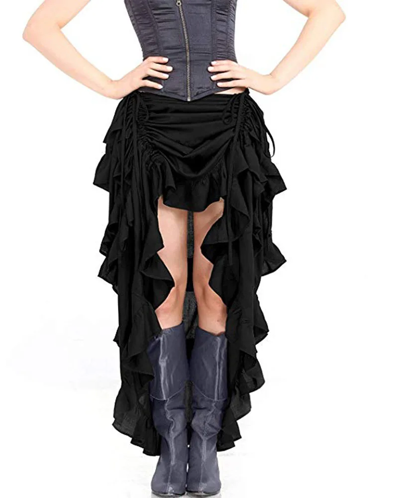 

xxxxxxl xxxxxl xxxxl Plus Size Halloween Costumes Steampunk Victorian Cosplay Costume Womens High-Low Show Girl Skirt