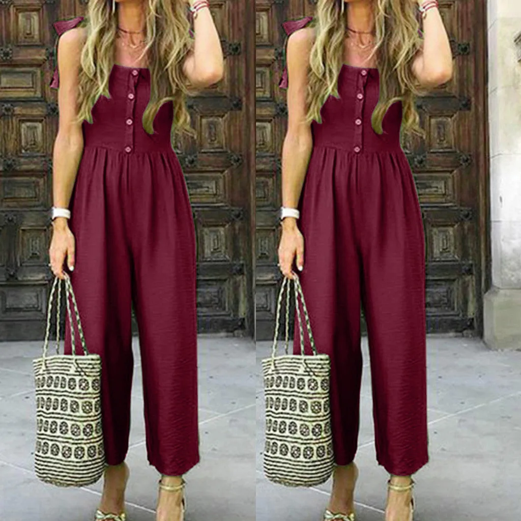 Womens sexy romper Casual Summer Solid With Buttons Shoulder Strap Bandagws Casual Jumpsuit rompers women summer#XB20
Womens sexy romper Casual Summer Solid With Buttons Shoulder Strap Bandagws Casual Jumpsuit rompers women summer#XB20