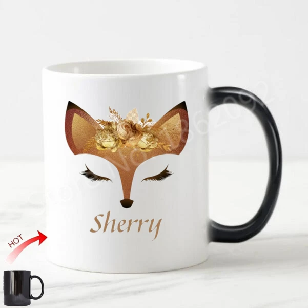 Chic Funny Fox Face Personalized Coffee Mug Tea Cups Creative Color Change Floral Fox Eyelash Girl Cups Mugs for Sister Daughter
Chic Funny Fox Face Personalized Coffee Mug Tea Cups Creative Color Change Floral Fox Eyelash Girl Cups Mugs for Sister Daughter