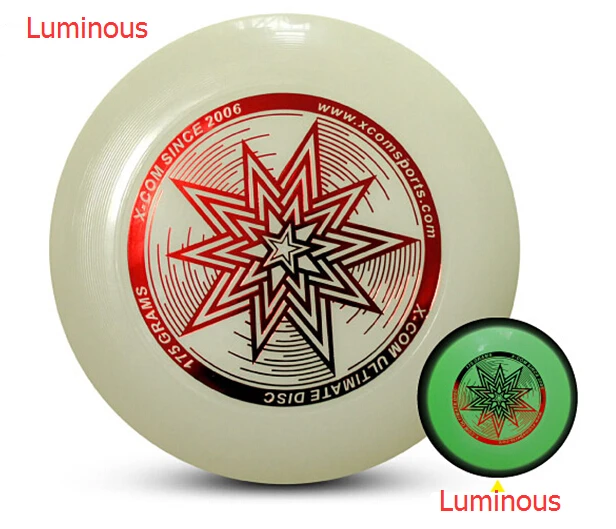 

Free shipping Professional Ultimate Luminous flying disc Competition Flying Disc X-COM 175 grams Glows in dark