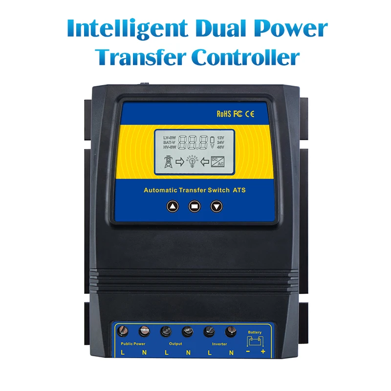 Automatic ATS Dual Power Transfer Switch Solar Charge Controller for Solar wind System DC 12V 24V 48V AC 110V 220V on/off grid
Automatic ATS Dual Power Transfer Switch Solar Charge Controller for Solar wind System DC 12V 24V 48V AC 110V 220V on/off grid