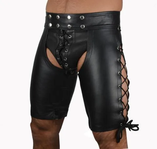 Plus Size S-XXL Sexy Tight Black PU Leather Shorts Men Lace-Up Bondage Jockstrap Lingerie Open Butt Fetish Gay Boxers Panties
Plus Size S-XXL Sexy Tight Black PU Leather Shorts Men Lace-Up Bondage Jockstrap Lingerie Open Butt Fetish Gay Boxers Panties