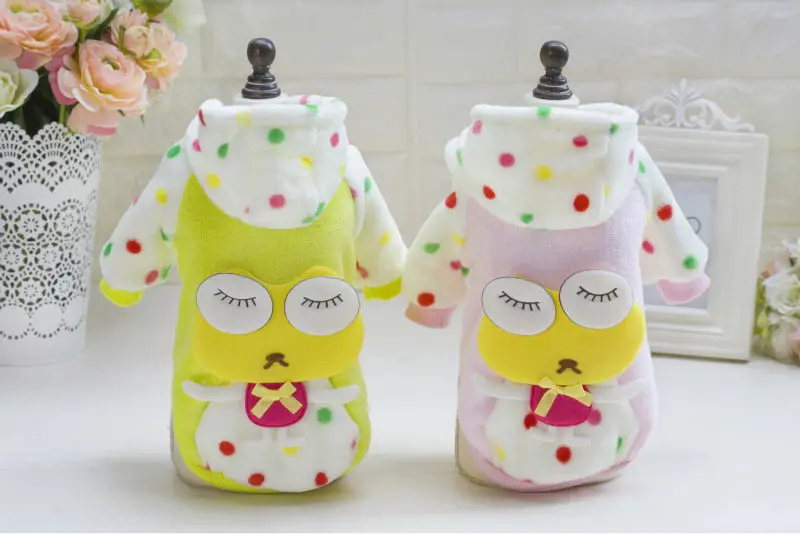 A128 Sweety Warm Pet dog coat clothes Winter coral Puppy dog Jacket Dot frog costume clothes for Chihuahua yorkshire 
A128 Sweety Warm Pet dog coat clothes Winter coral Puppy dog Jacket Dot frog costume clothes for Chihuahua yorkshire