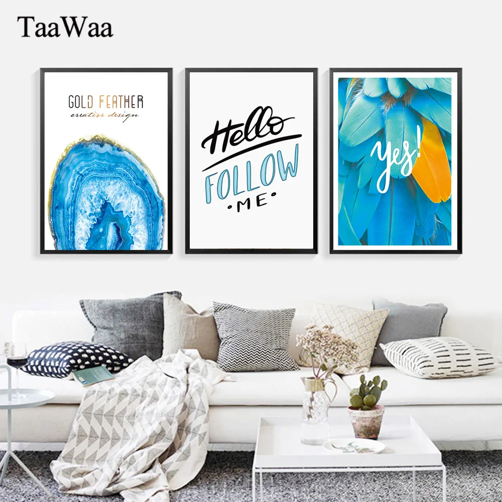 TAAWAA Blue Feather Poster Quote Abstract Painting Nordic Wall Art Canvas Print Decorative Picture for Living Room Home Decor
TAAWAA Blue Feather Poster Quote Abstract Painting Nordic Wall Art Canvas Print Decorative Picture for Living Room Home Decor
