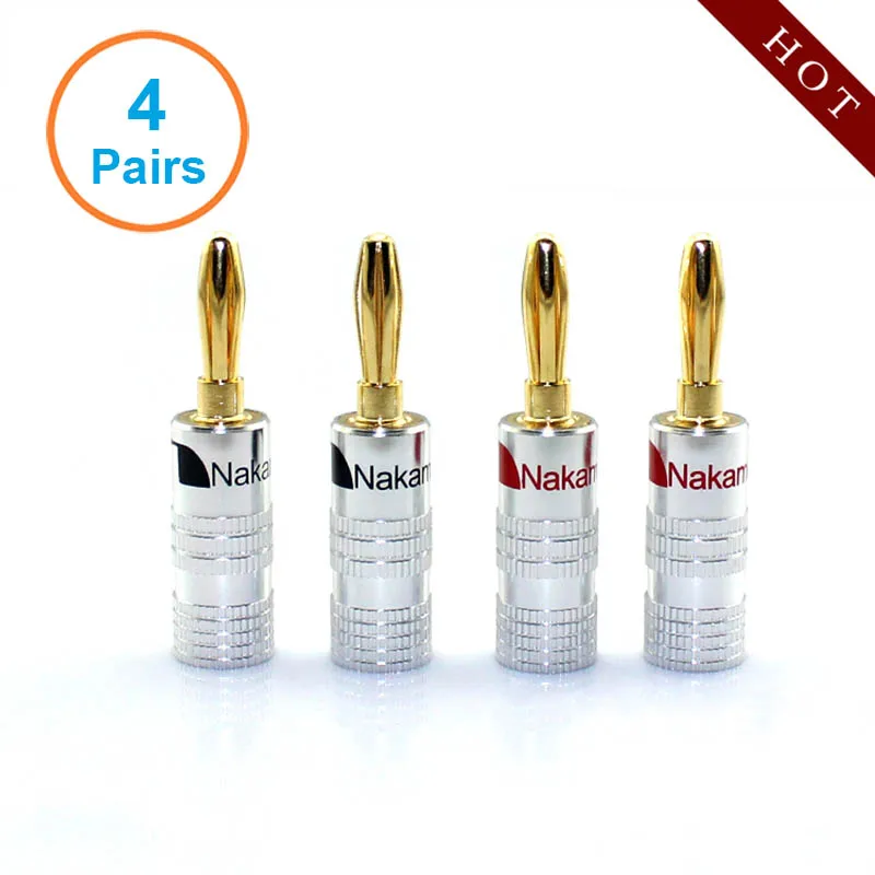 8pcs/ 4 pairs High-Quality Gold Plated Musical Amplifier Speaker Cable Wire Pin Banana Plug Connector w/ Color Coded, set Screw
8pcs/ 4 pairs High-Quality Gold Plated Musical Amplifier Speaker Cable Wire Pin Banana Plug Connector w/ Color Coded, set Screw
