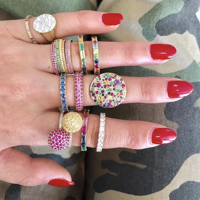 Geometric Women Wedding engagement ring big rainbow cz disco charm gorgeous women fashion finger jewelry
Geometric Women Wedding engagement ring big rainbow cz disco charm gorgeous women fashion finger jewelry