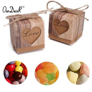 50pcs Candy Box Wedding Hearts in Love Rustic Kraft Imitation Bark with Burlap Twine Chic Vintage Favor Gift Boxes pacco regalo
50pcs Candy Box Wedding Hearts in Love Rustic Kraft Imitation Bark with Burlap Twine Chic Vintage Favor Gift Boxes pacco regalo