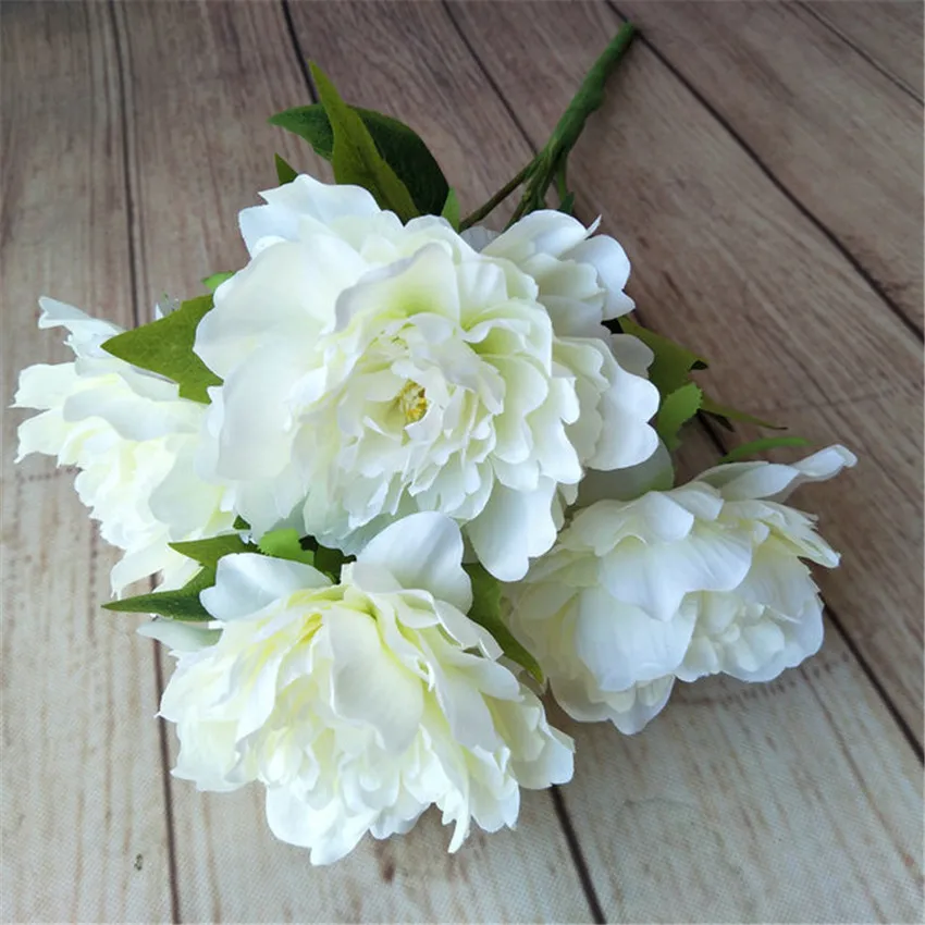 European five-head peony simulation artificial silk fake flower for home wedding party shopping mall Decorative ornaments
European five-head peony simulation artificial silk fake flower for home wedding party shopping mall Decorative ornaments
