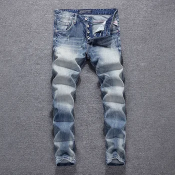 Italian Vintage Style Fashion Men Jeans Blue Color White Wash Slim Fit Elastic Classical Jeans Button Pants Hip Hop Jeans Men
Italian Vintage Style Fashion Men Jeans Blue Color White Wash Slim Fit Elastic Classical Jeans Button Pants Hip Hop Jeans Men