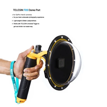 TELESIN 6 Dome Port Waterproof Transparent Case Housing for GoPro Hero 5 Black Hero 6 for diving
TELESIN 6 Dome Port Waterproof Transparent Case Housing for GoPro Hero 5 Black Hero 6 for diving