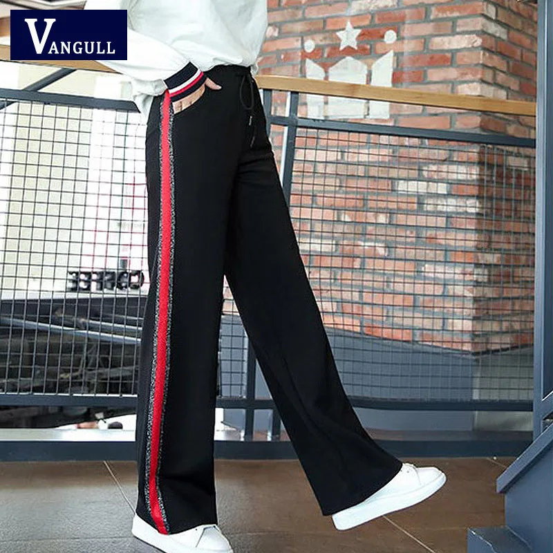 VANGULL Women Pants 2019 New Fashion Woman Casual High waist Bandage Loose Striped Wide Leg Long Pants Side Stripe Trousers
VANGULL Women Pants 2019 New Fashion Woman Casual High waist Bandage Loose Striped Wide Leg Long Pants Side Stripe Trousers