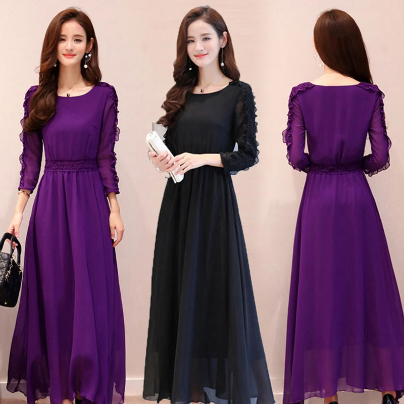 Women's spring and summer new large size chiffon dress women's fashion slim lace stitching dress women's high-quality dress
Women's spring and summer new large size chiffon dress women's fashion slim lace stitching dress women's high-quality dress