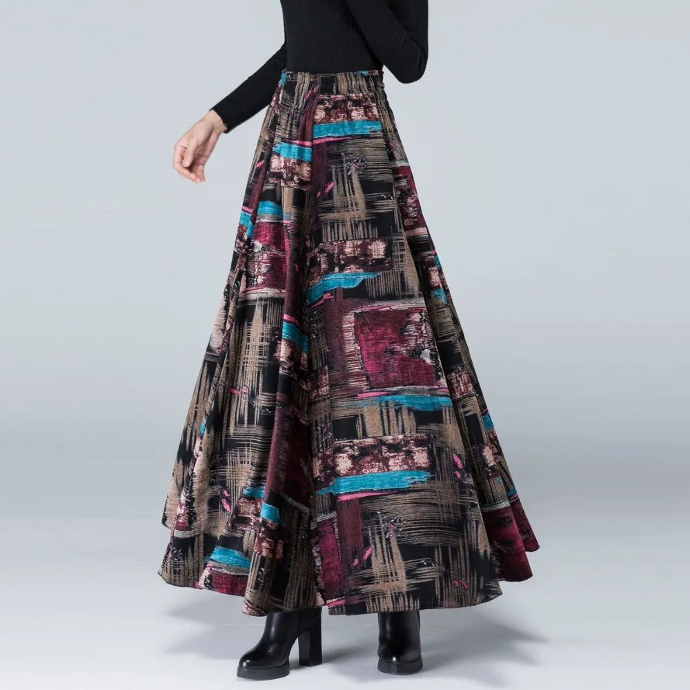 2018 New Vintage Retro Casual Floral Woolen Autumn and Winter Plus size 5XL 6XL Female Slim Long Maxi Skirts Womens clothing
2018 New Vintage Retro Casual Floral Woolen Autumn and Winter Plus size 5XL 6XL Female Slim Long Maxi Skirts Womens clothing