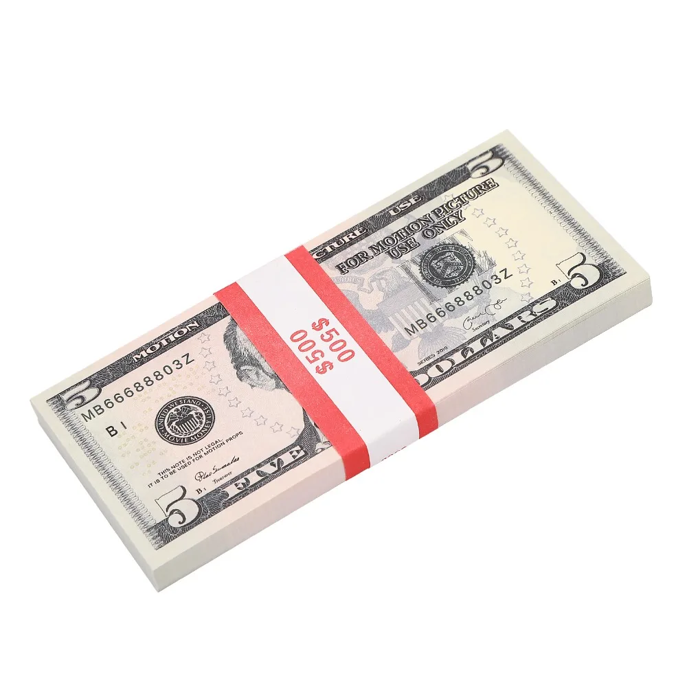 China wholesales Prop Money,Copy Money Looks Real 30 pack 5 dollar Total 15000 Dollar Props Double-Sided
China wholesales Prop Money,Copy Money Looks Real 30 pack 5 dollar Total 15000 Dollar Props Double-Sided