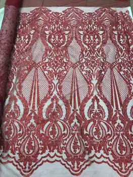 Luxury wine wedding dress tulle material French net lace fabric with glitter UN111(5yards/lot)
Luxury wine wedding dress tulle material French net lace fabric with glitter UN111(5yards/lot)