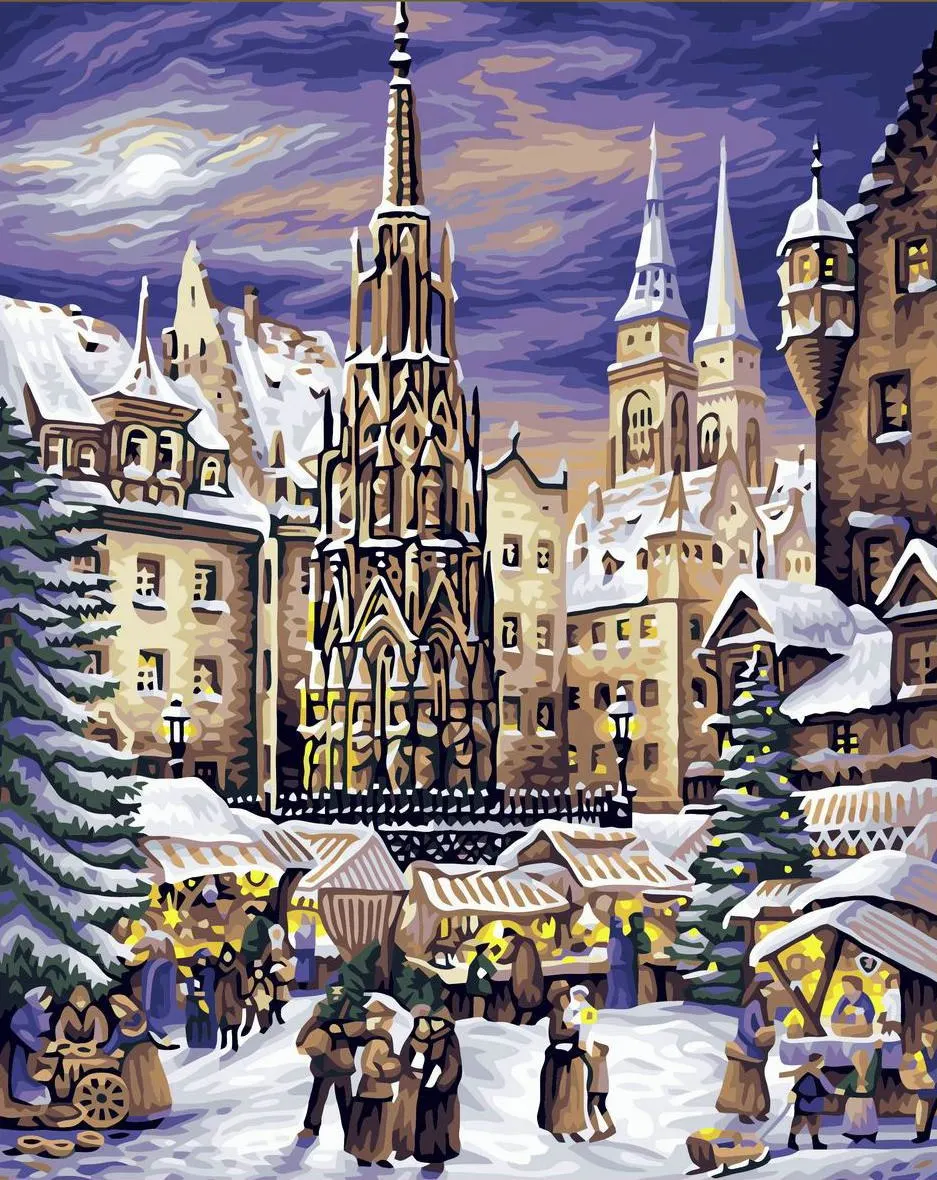Painting By Numbers DIY Dropshipping 50x65 60x75cm Nuremberg Christmas City Landscape Canvas Wedding Decoration Art picture Gift
Painting By Numbers DIY Dropshipping 50x65 60x75cm Nuremberg Christmas City Landscape Canvas Wedding Decoration Art picture Gift
