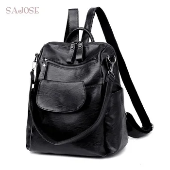 Women Leather backpack Black High Quality Shoulder Bag Female Fashion Student School Bag Backpacks DropShipping
Women Leather backpack Black High Quality Shoulder Bag Female Fashion Student School Bag Backpacks DropShipping