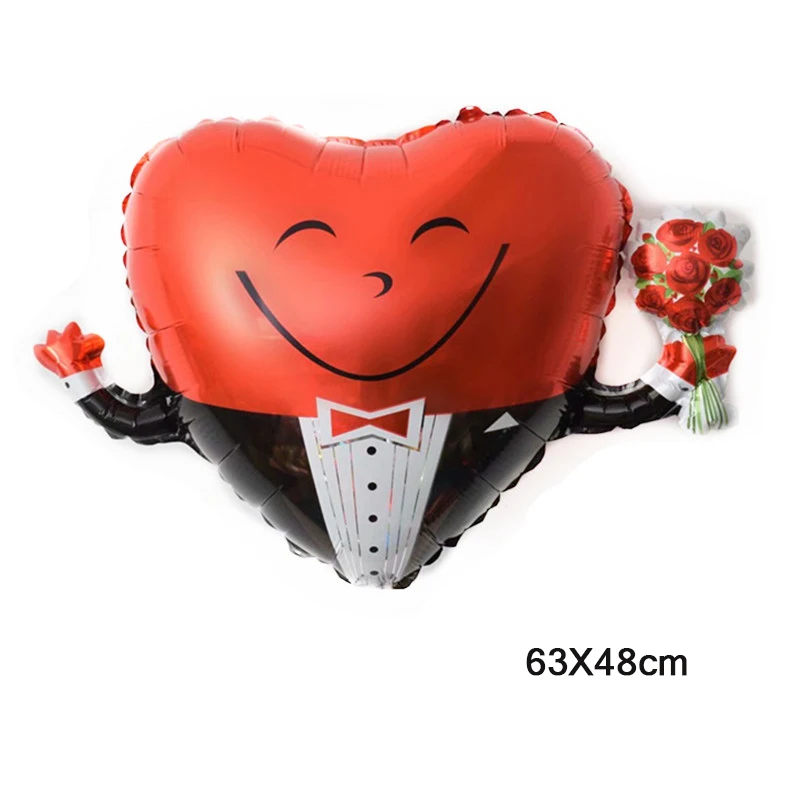 1pcs 63X48cm Courtship smile face love rose groom courtship balloon Helium ball valentines day wedding decoration balloon globos
1pcs 63X48cm Courtship smile face love rose groom courtship balloon Helium ball valentines day wedding decoration balloon globos