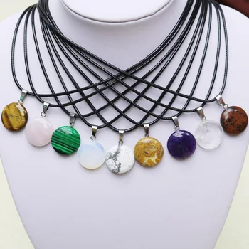 Fubaoying 1Pcs Charm Natural Healing Stone Necklace Round Pendant Fashion Quartz Crystal Point For Party Gift
Fubaoying 1Pcs Charm Natural Healing Stone Necklace Round Pendant Fashion Quartz Crystal Point For Party Gift