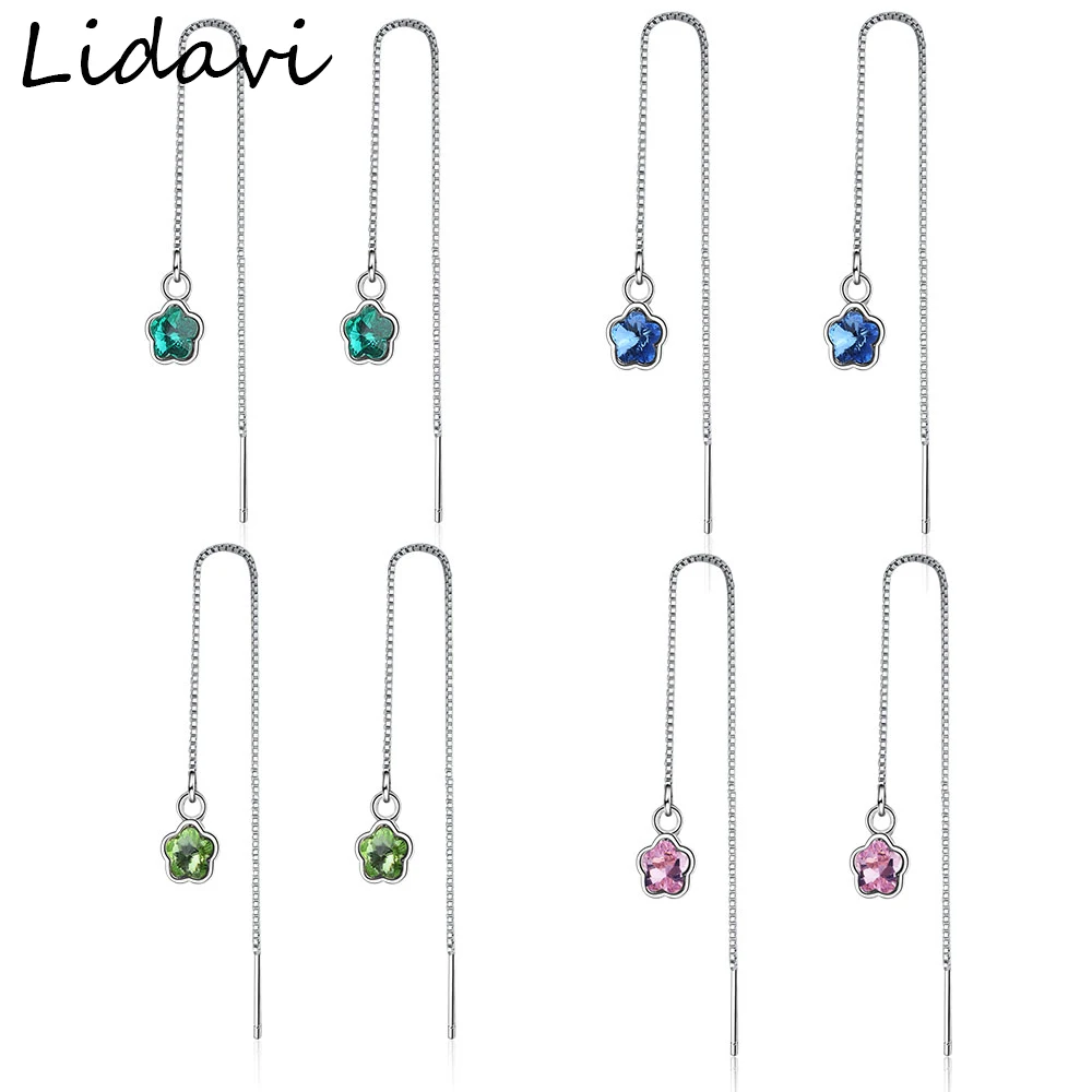Lidavi 925 Sterling Silver Colorful Flower Rhinestone Long Earrings Pink Plum Blossom Earring For Women Wedding Jewelry New E243
Lidavi 925 Sterling Silver Colorful Flower Rhinestone Long Earrings Pink Plum Blossom Earring For Women Wedding Jewelry New E243