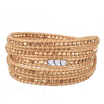 Bohemian Gold Plating Beaded Bracelet 5 Wraps Leather Bracelet Love Heart Design Handmade Charm Birthday Gift For Women Mom Girl
Bohemian Gold Plating Beaded Bracelet 5 Wraps Leather Bracelet Love Heart Design Handmade Charm Birthday Gift For Women Mom Girl