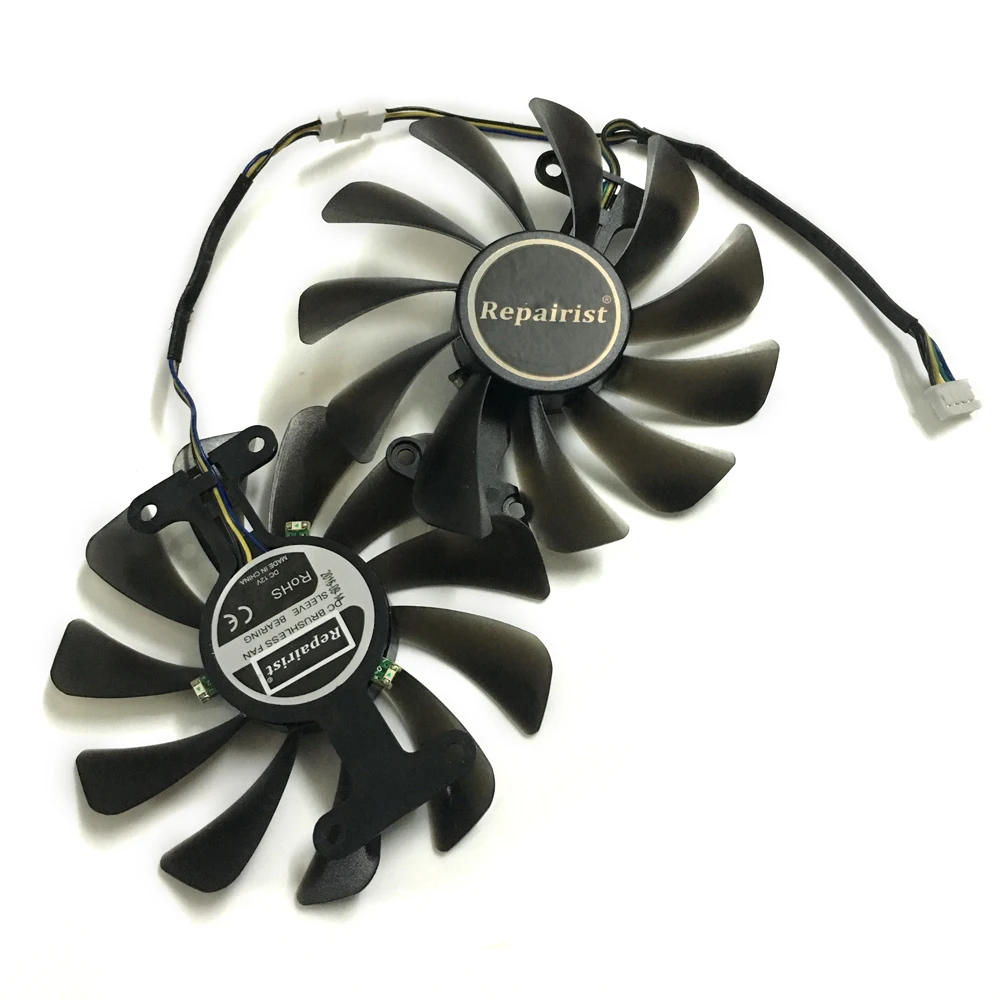 2pcs/lot video cards cooler GTX1080 GPU fan For gainward GTX 1080 Graphics Card GPU cooling 
2pcs/lot video cards cooler GTX1080 GPU fan For gainward GTX 1080 Graphics Card GPU cooling