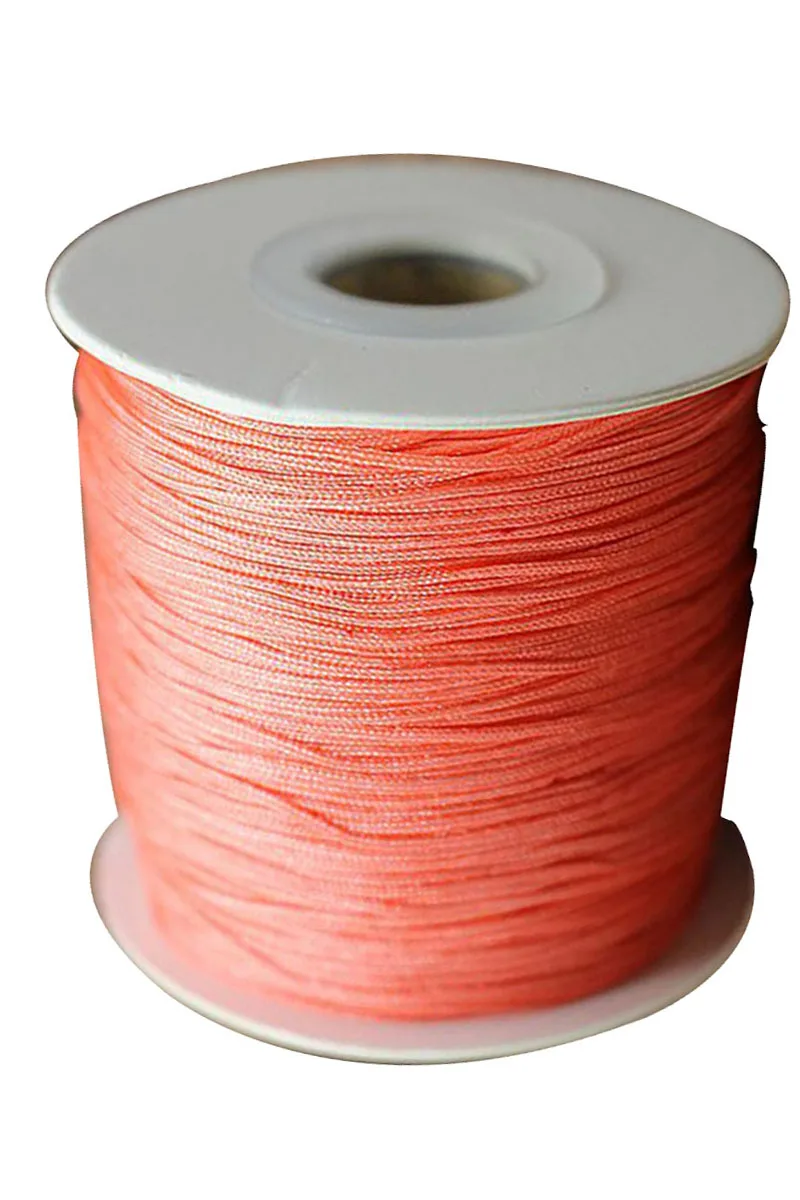 

0.8mm Coral Pink Rattail Braid Nylon Cord Jewelry Accessories Making Macrame Rope Beading Bracelet String 200m=1Roll