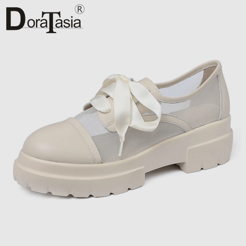 DoraTasia 2019 New Summer Thick Bottom Flat Platform Shoes Woman Genuine Cow Leather Casual Breathable Mesh Flats Ladies
DoraTasia 2019 New Summer Thick Bottom Flat Platform Shoes Woman Genuine Cow Leather Casual Breathable Mesh Flats Ladies