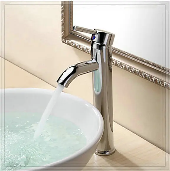 Deck Mounted Chrome Single Handle Bathroom Basin Sink Mixer Tap Vessel Faucet C8338 bronze waterfall faucet | Обустройство дома