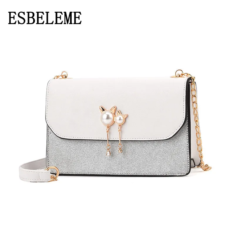 2019 Women Faux leather Mini Flap Crossbody Bags Female White Black Blue Pink Pearls Ladies Small Chain Chain Shoulder Bag YG352
2019 Women Faux leather Mini Flap Crossbody Bags Female White Black Blue Pink Pearls Ladies Small Chain Chain Shoulder Bag YG352