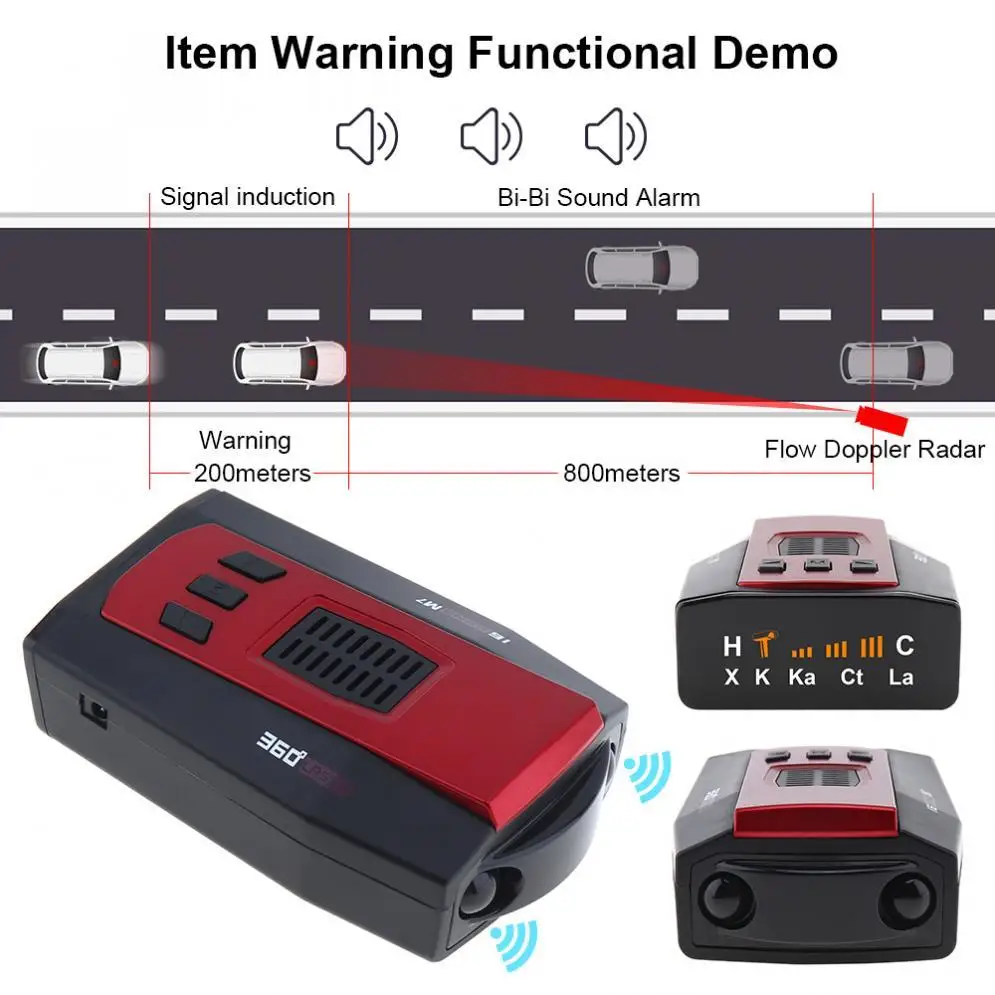 

2019 M7 speed Car Radar Detector 360 Degree 16 Band Russia/English Version LED Display Anti Radar Detector XK NK Ku Ka Laser